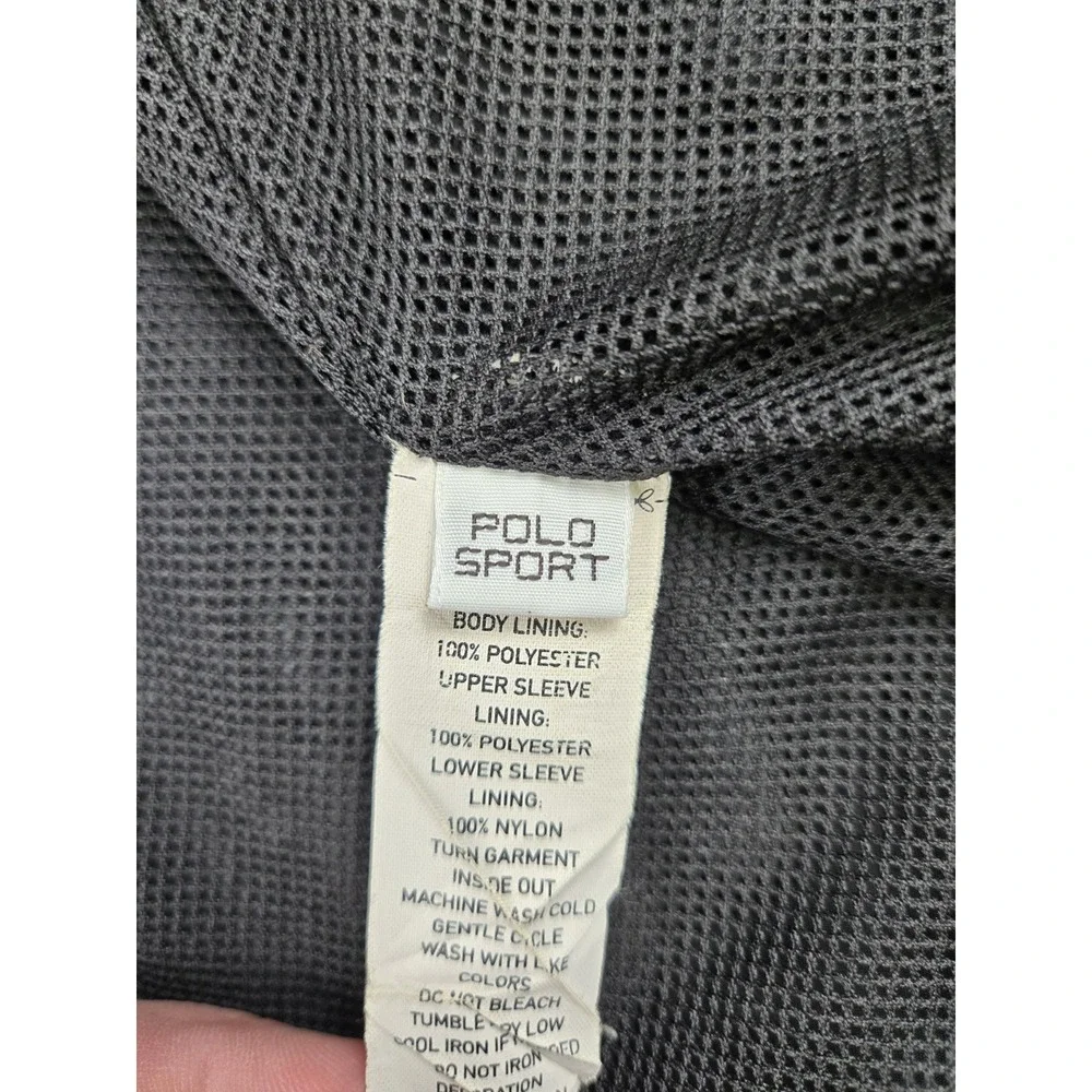 Polo Sport Ralph Lauren Windbreaker Jacket Men's Large Black/Yellow‎ Cycling